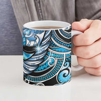 Maori Matariki - Manaia Ceramic Mug Galaxy Blue Paua Shell