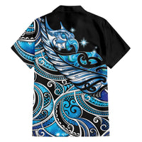 Maori Matariki - Manaia Family Matching Puletasi and Hawaiian Shirt Galaxy Blue Paua Shell