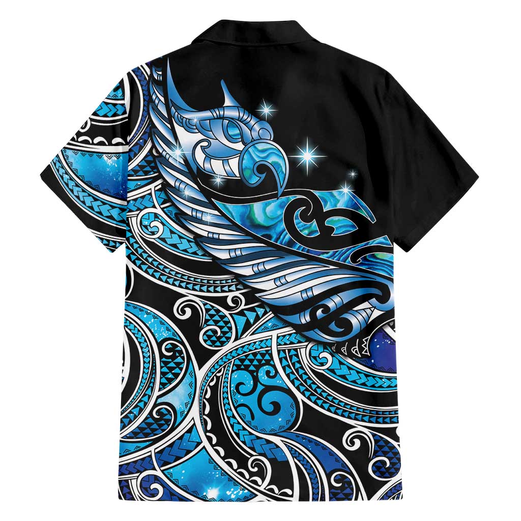 Maori Matariki - Manaia Family Matching Summer Maxi Dress and Hawaiian Shirt Galaxy Blue Paua Shell