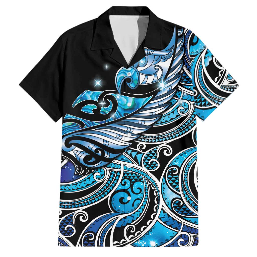 Maori Matariki - Manaia Family Matching Tank Maxi Dress and Hawaiian Shirt Galaxy Blue Paua Shell