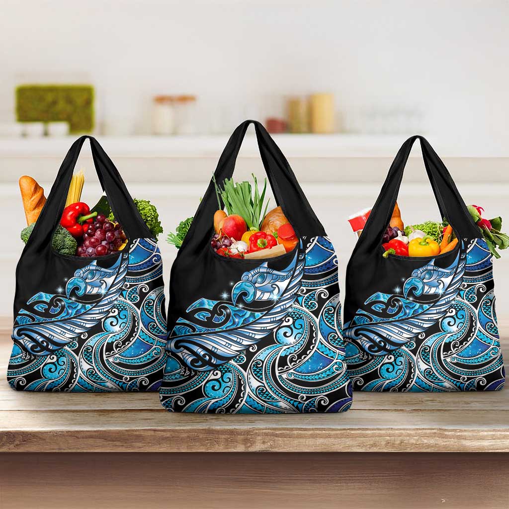 Maori Matariki - Manaia Grocery Bag Galaxy Blue Paua Shell