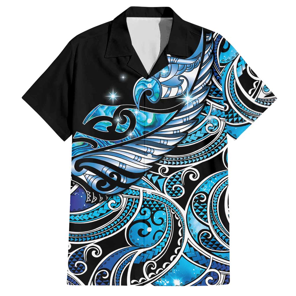 Maori Matariki - Manaia Hawaiian Shirt Galaxy Blue Paua Shell