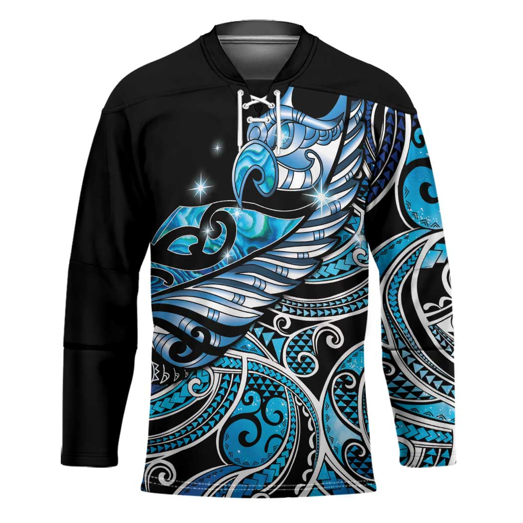 Maori Matariki - Manaia Hockey Jersey Galaxy Blue Paua Shell