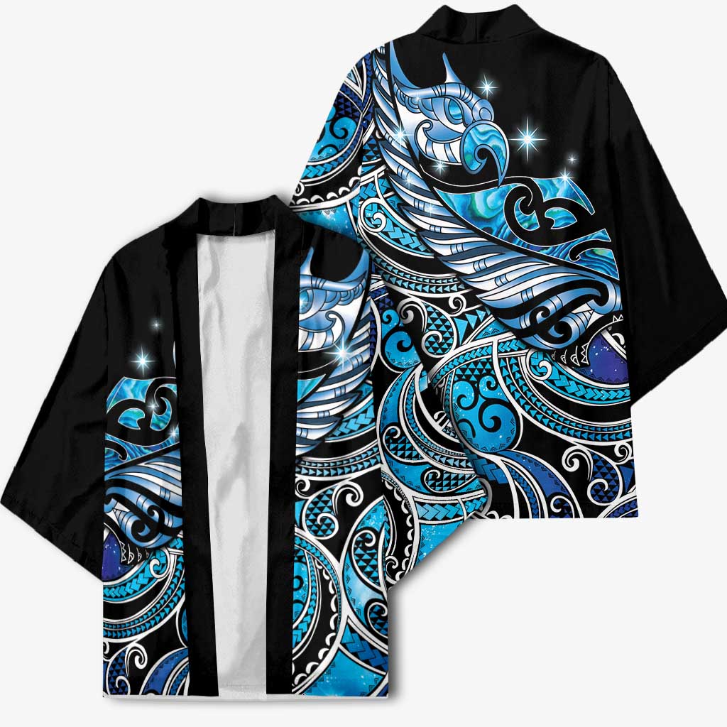 Maori Matariki - Manaia Kimono Galaxy Blue Paua Shell