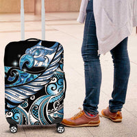 Maori Matariki - Manaia Luggage Cover Galaxy Blue Paua Shell