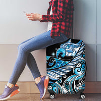 Maori Matariki - Manaia Luggage Cover Galaxy Blue Paua Shell