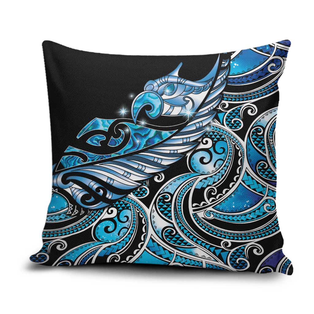 Maori Matariki - Manaia Pillow Cover Galaxy Blue Paua Shell
