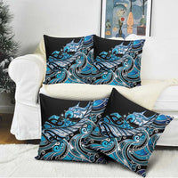 Maori Matariki - Manaia Pillow Cover Galaxy Blue Paua Shell