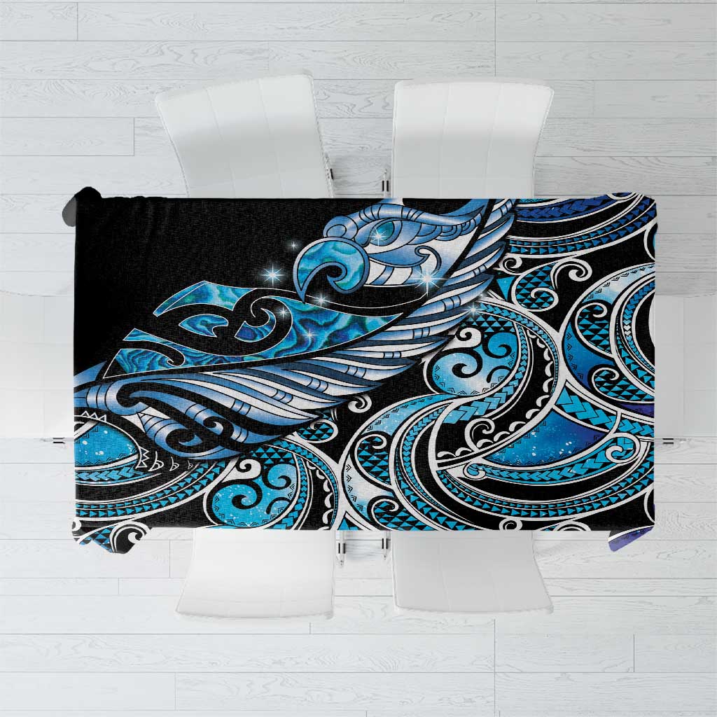 Maori Matariki - Manaia Tablecloth Galaxy Blue Paua Shell