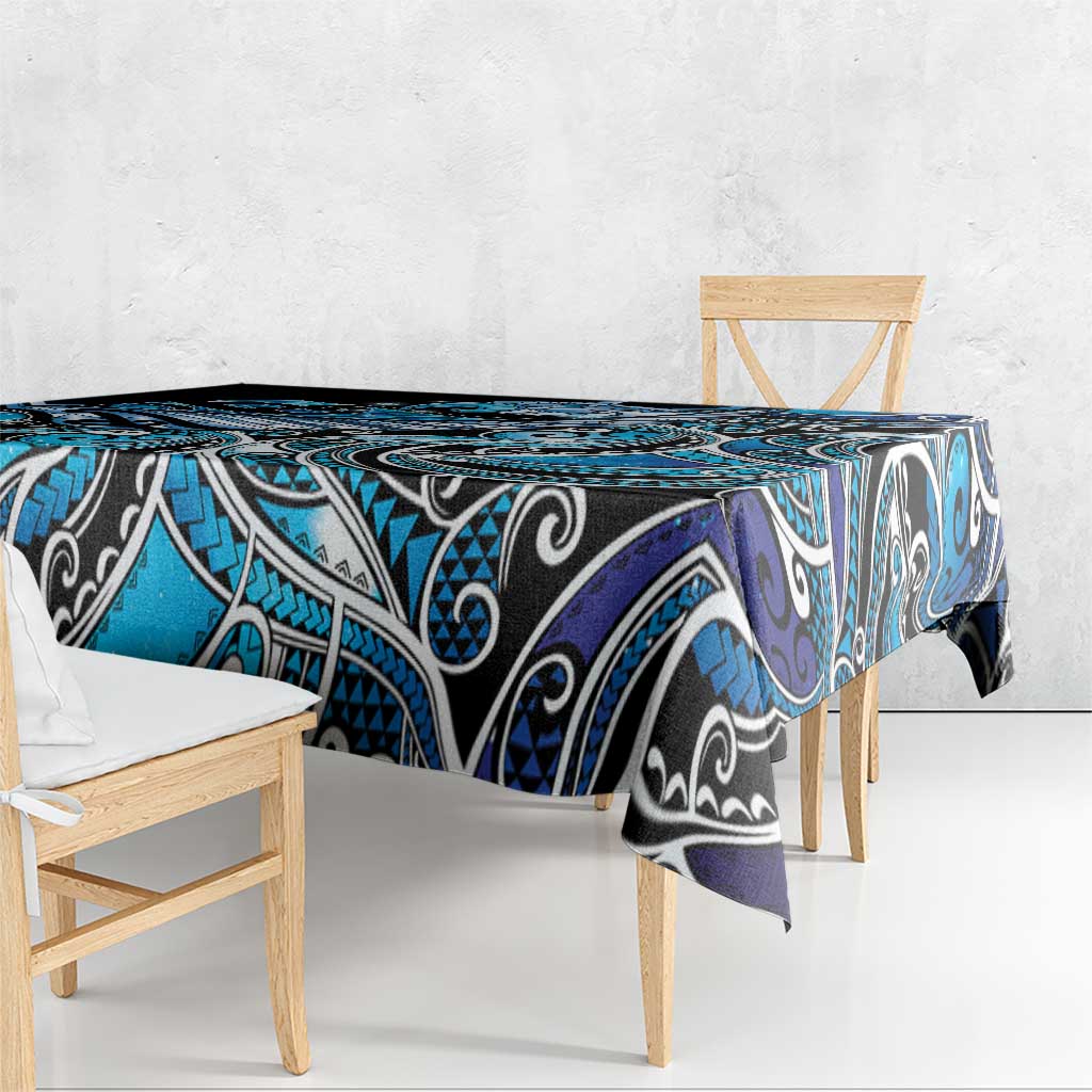 Maori Matariki - Manaia Tablecloth Galaxy Blue Paua Shell