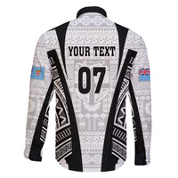 Personalised Fiji Rugby Family Matching Off Shoulder Maxi Dress and Hawaiian Shirt 2023 World Cup History Makers - White Ver LT7 - Polynesian Pride