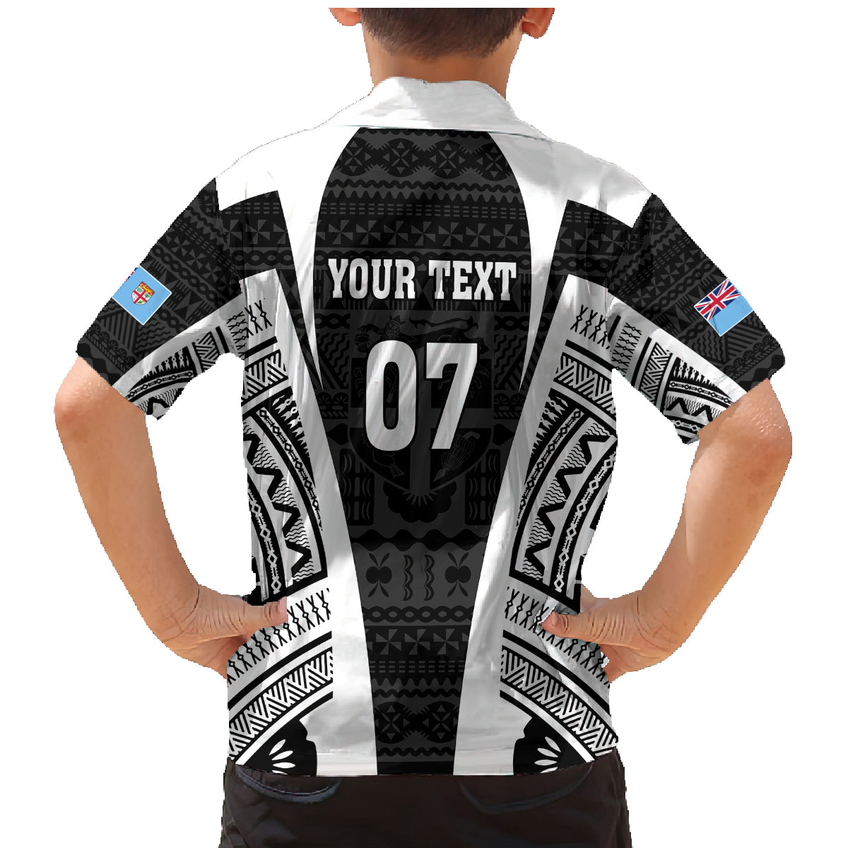 Personalised Fiji Rugby Family Matching Mermaid Dress and Hawaiian Shirt 2023 World Cup History Makers - Black Ver LT7 - Polynesian Pride