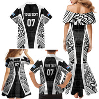 Personalised Fiji Rugby Family Matching Mermaid Dress and Hawaiian Shirt 2023 World Cup History Makers - Black Ver LT7 - Polynesian Pride