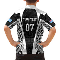 Personalised Fiji Rugby Family Matching Summer Maxi Dress and Hawaiian Shirt 2023 World Cup History Makers - Black Ver LT7 - Polynesian Pride