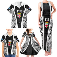 Personalised Fiji Rugby Family Matching Tank Maxi Dress and Hawaiian Shirt 2023 World Cup History Makers - Black Ver LT7 - Polynesian Pride