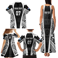 Personalised Fiji Rugby Family Matching Tank Maxi Dress and Hawaiian Shirt 2023 World Cup History Makers - Black Ver LT7 - Polynesian Pride