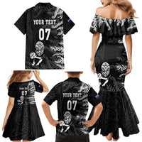 Personalised New Zealand Rugby Family Matching Mermaid Dress and Hawaiian Shirt Silver Fern Basic 2023 World Cup LT7 - Polynesian Pride