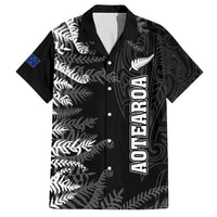 Personalised New Zealand Rugby Family Matching Off Shoulder Long Sleeve Dress and Hawaiian Shirt Silver Fern Basic 2023 World Cup LT7 Dad's Shirt - Short Sleeve Black - Polynesian Pride