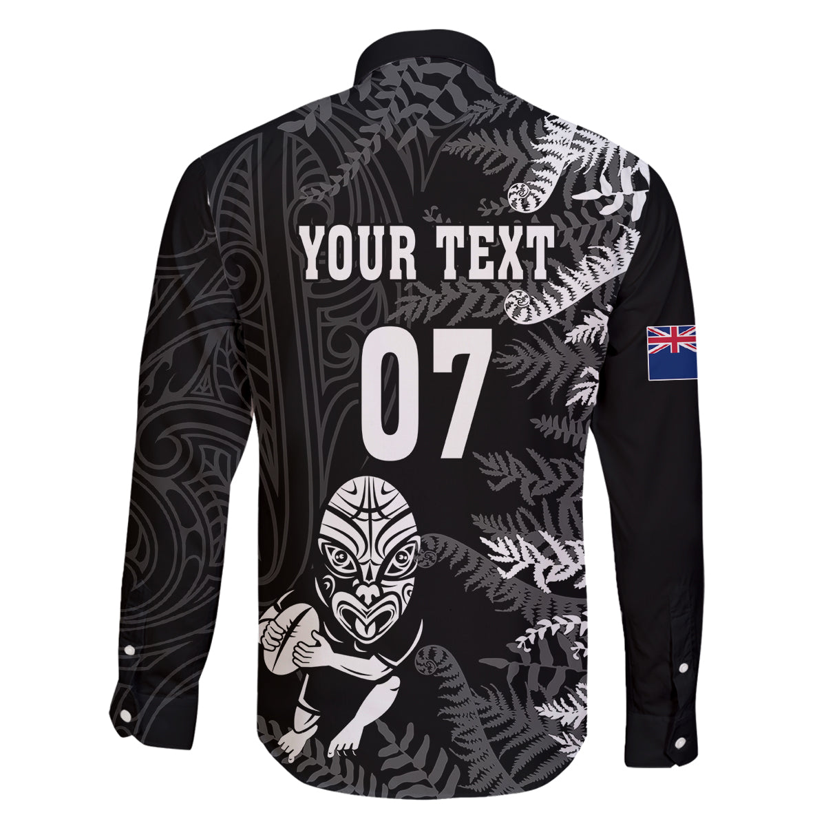 Personalised New Zealand Rugby Family Matching Off Shoulder Long Sleeve Dress and Hawaiian Shirt Silver Fern Basic 2023 World Cup LT7 - Polynesian Pride