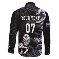 Personalised New Zealand Rugby Family Matching Short Sleeve Bodycon Dress and Hawaiian Shirt Silver Fern Basic 2023 World Cup LT7 - Polynesian Pride