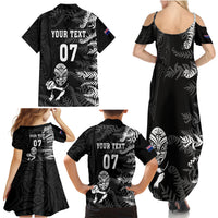 Personalised New Zealand Rugby Family Matching Summer Maxi Dress and Hawaiian Shirt Silver Fern Basic 2023 World Cup LT7 - Polynesian Pride