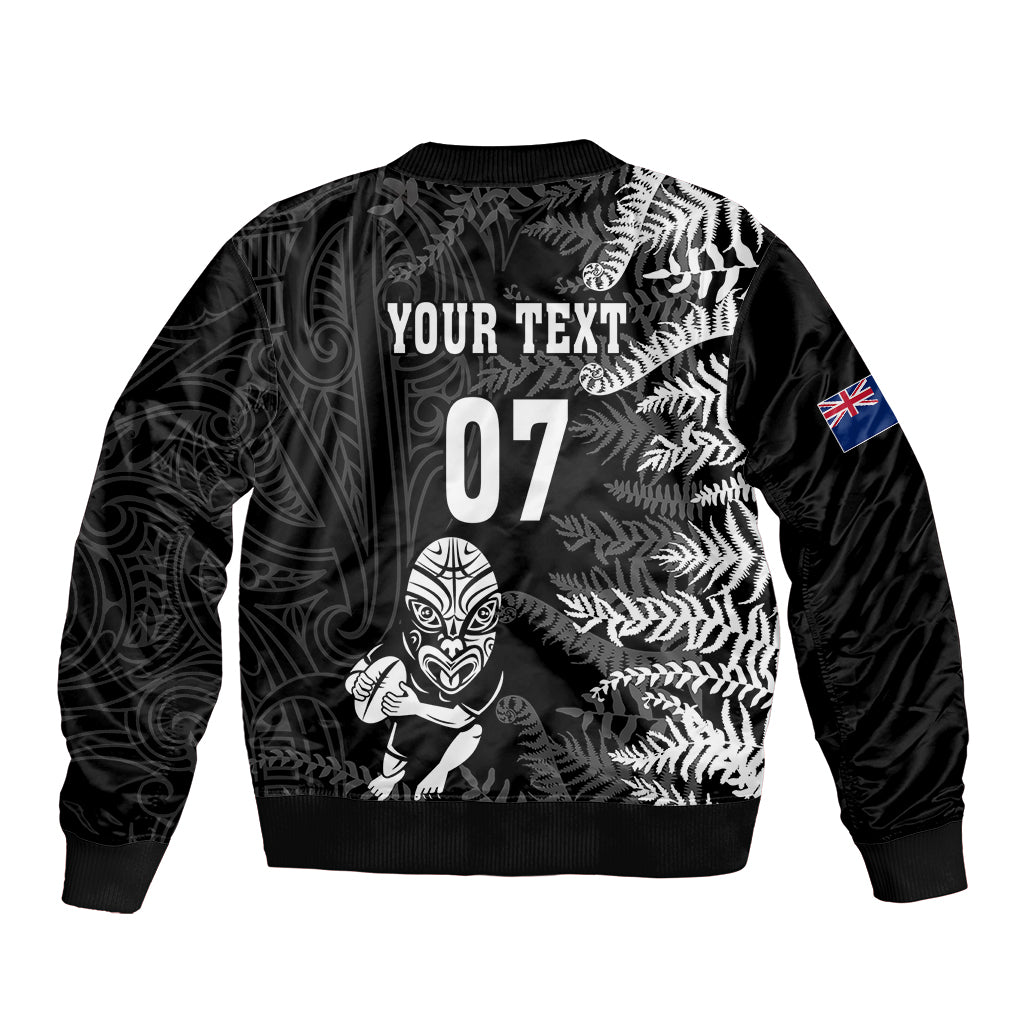 personalised-new-zealand-rugby-sleeve-zip-bomber-jacket-silver-fern-basic-2023-world-cup