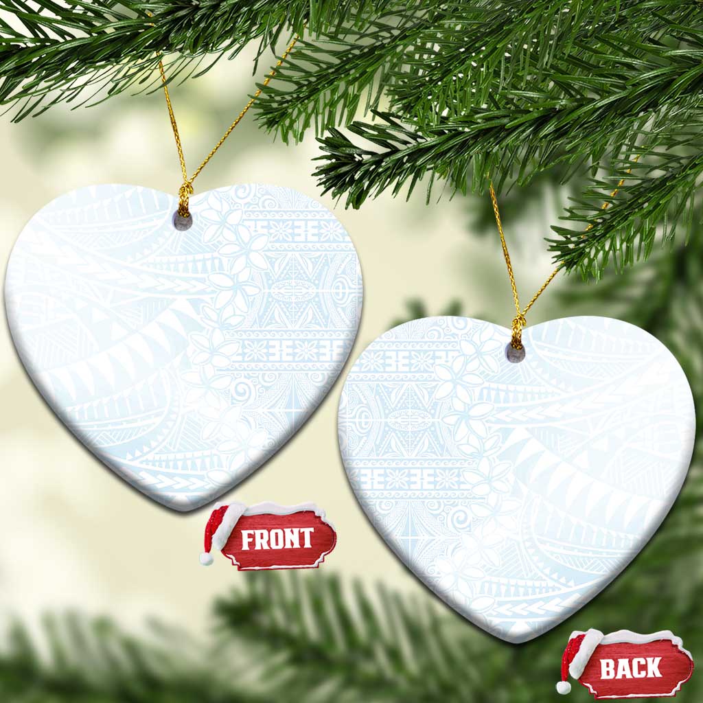White Sunday Ceramic Ornament Plumeria Tatau Mix Tapa