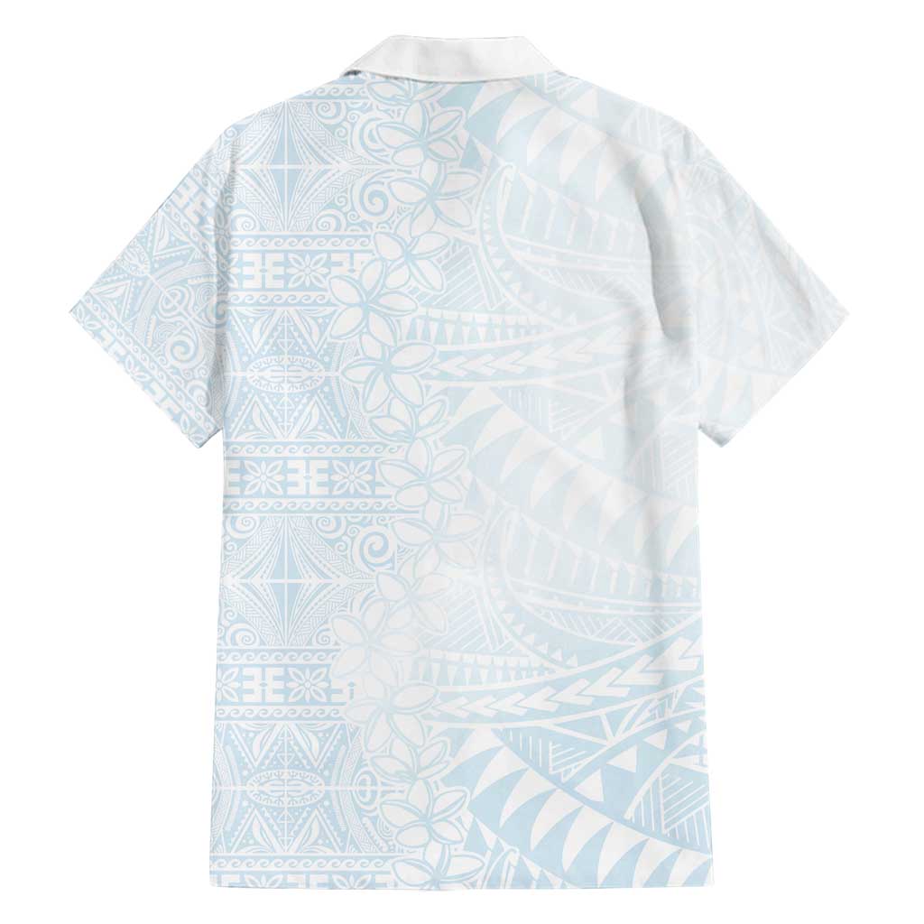 White Sunday Family Matching Off Shoulder Maxi Dress and Hawaiian Shirt Plumeria Tatau Mix Tapa LT7 - Polynesian Pride