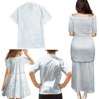 White Sunday Family Matching Puletasi and Hawaiian Shirt Plumeria Tatau Mix Tapa LT7 - Polynesian Pride