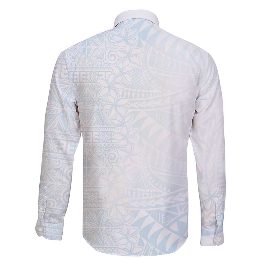 White Sunday Family Matching Short Sleeve Bodycon Dress and Hawaiian Shirt Plumeria Tatau Mix Tapa LT7 - Polynesian Pride