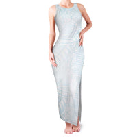 White Sunday Family Matching Tank Maxi Dress and Hawaiian Shirt Plumeria Tatau Mix Tapa LT7 Mom's Dress White - Polynesian Pride