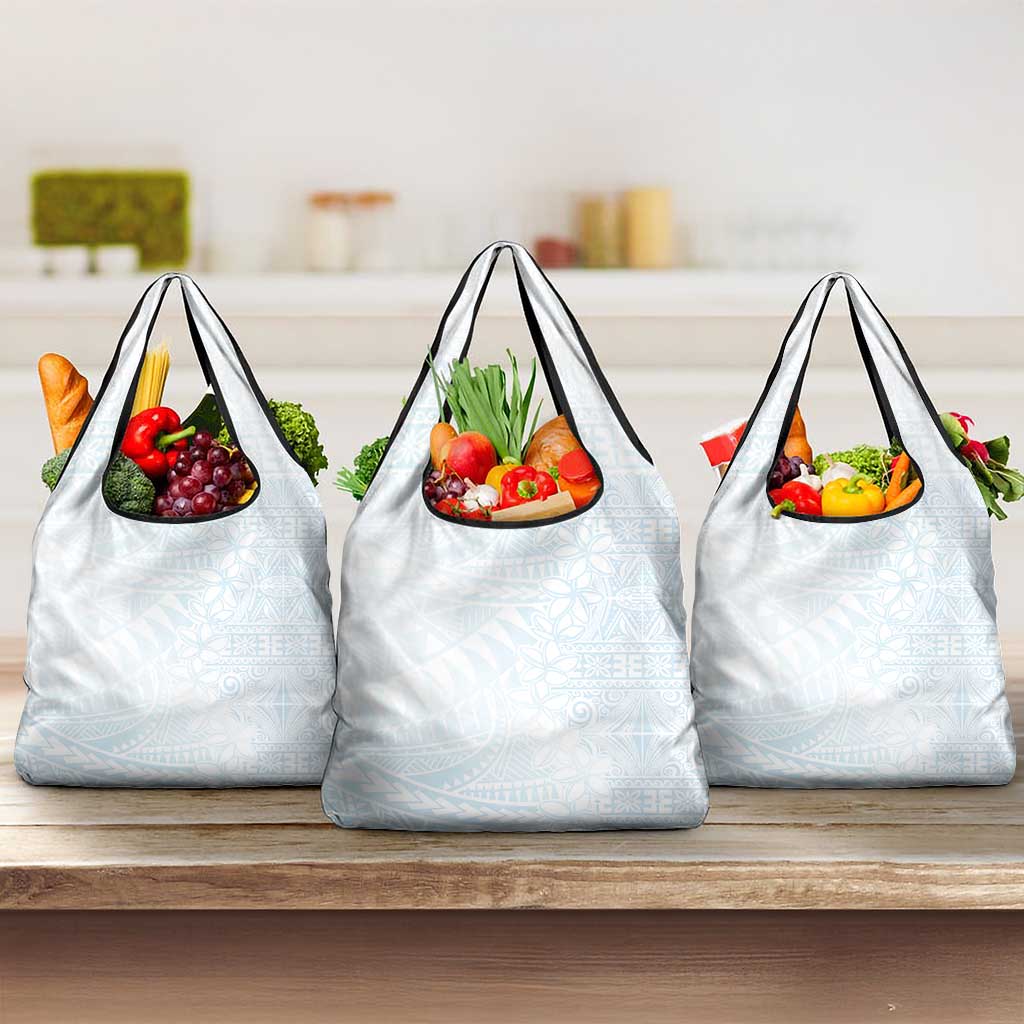 White Sunday Grocery Bag Plumeria Tatau Mix Tapa