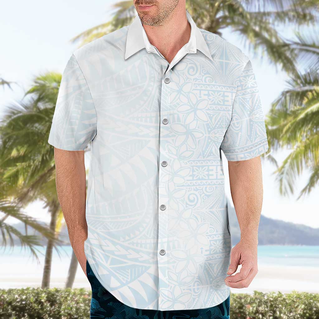 White Sunday Hawaiian Shirt Plumeria Tatau Mix Tapa