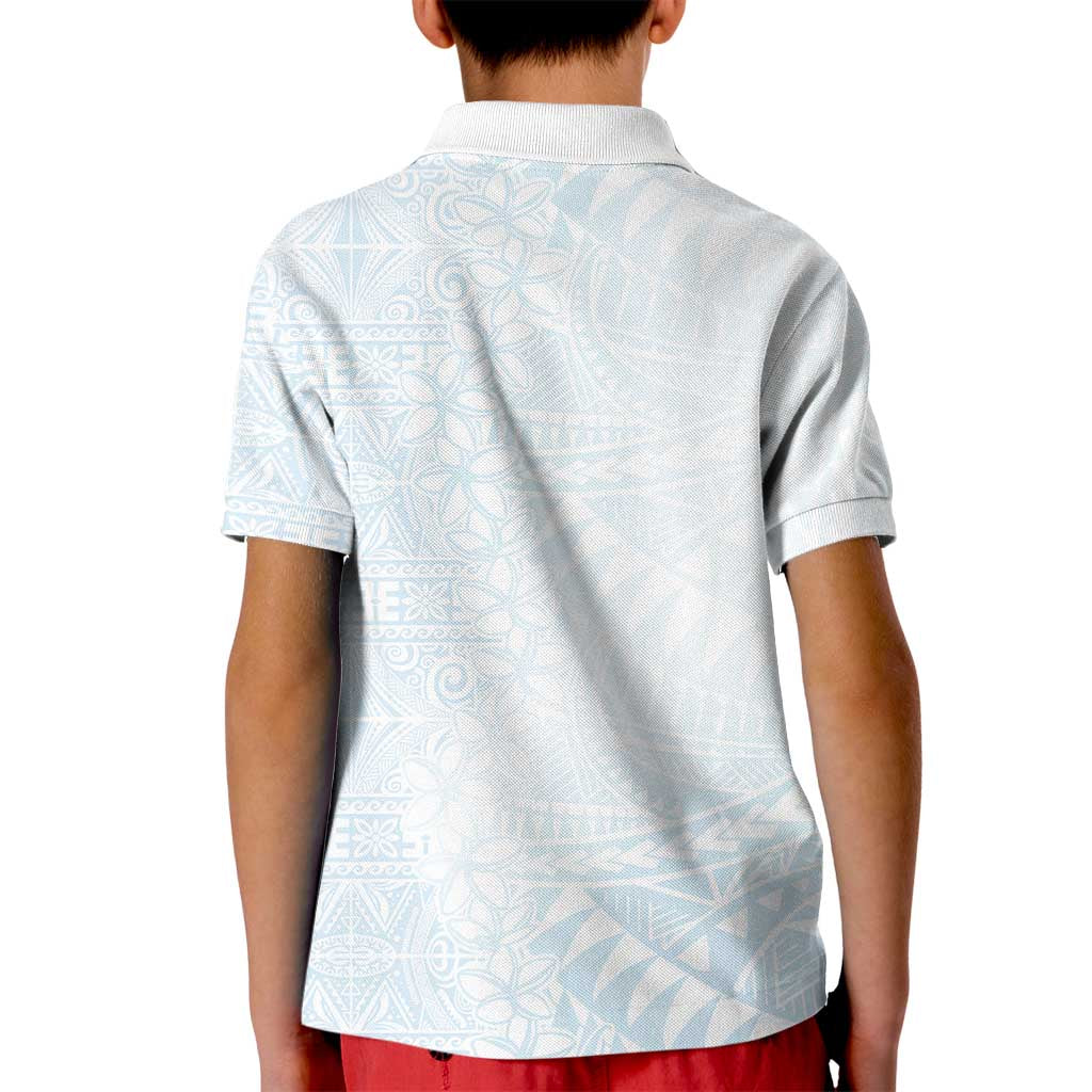 White Sunday Kid Polo Shirt Plumeria Tatau Mix Tapa