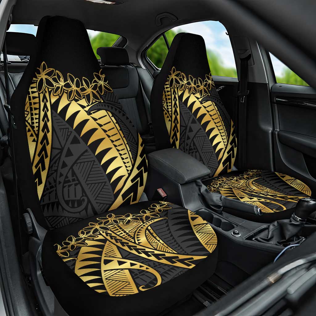 Polynesia Car Seat Cover Black & Gold Fancy Plumeria LT7 One Size Black Gold - Polynesian Pride