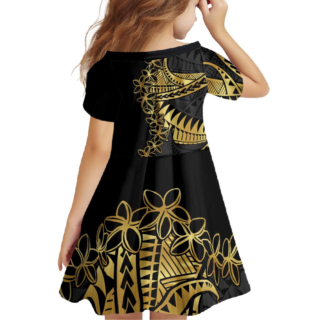 Polynesia Family Matching Mermaid Dress and Hawaiian Shirt Black & Gold Fancy Plumeria LT7 - Polynesian Pride