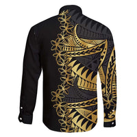Polynesia Family Matching Mermaid Dress and Hawaiian Shirt Black & Gold Fancy Plumeria LT7 - Polynesian Pride