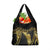 Polynesia Grocery Bag Black & Gold Fancy Plumeria