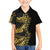 Polynesia Kid Hawaiian Shirt Black & Gold Fancy Plumeria