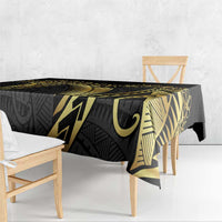 Polynesia Tablecloth Black & Gold Fancy Plumeria LT7 - Polynesian Pride