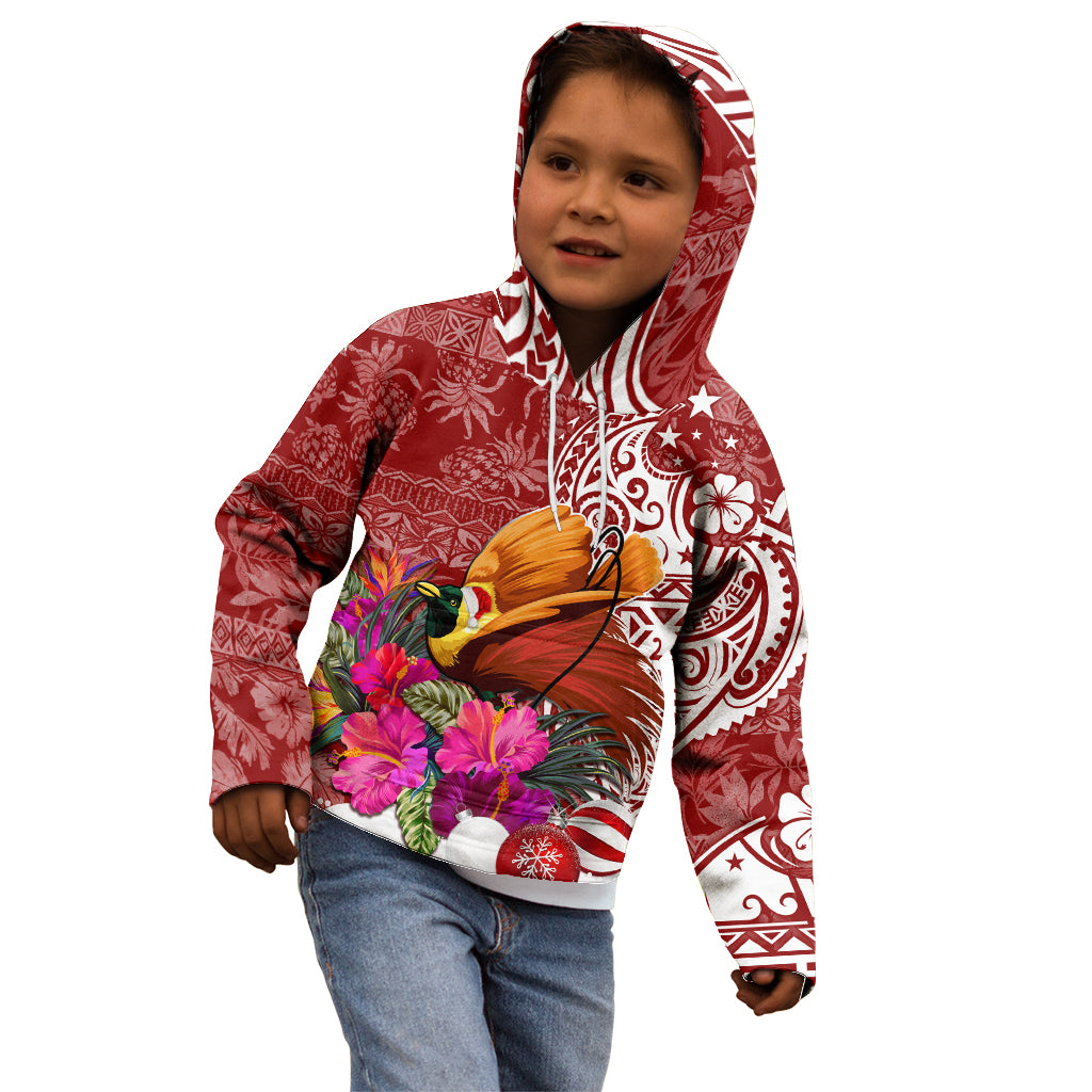 Papua New Guinea Christmas Kid Hoodie Bird-of-Paradise Special LT7 - Polynesian Pride