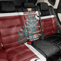 Personalised New Zealand Maori Christmas Back Car Seat Cover Xmas Fern Mix Kowhawhai LT7 - Polynesian Pride