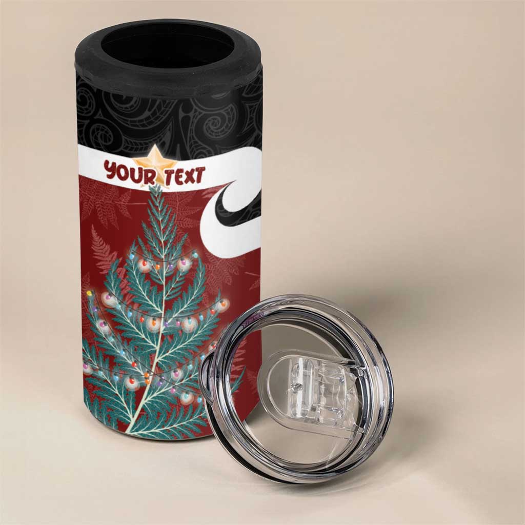 Personalised New Zealand Maori Christmas 4 in 1 Can Cooler Tumbler Xmas Fern Mix Kowhawhai LT7 - Polynesian Pride