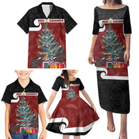 Personalised New Zealand Maori Christmas Family Matching Puletasi and Hawaiian Shirt Xmas Fern Mix Kowhawhai LT7 - Polynesian Pride