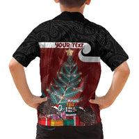 Personalised New Zealand Maori Christmas Family Matching Tank Maxi Dress and Hawaiian Shirt Xmas Fern Mix Kowhawhai LT7 - Polynesian Pride