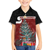 Personalised New Zealand Maori Christmas Hawaiian Shirt Xmas Fern Mix Kowhawhai LT7 - Polynesian Pride