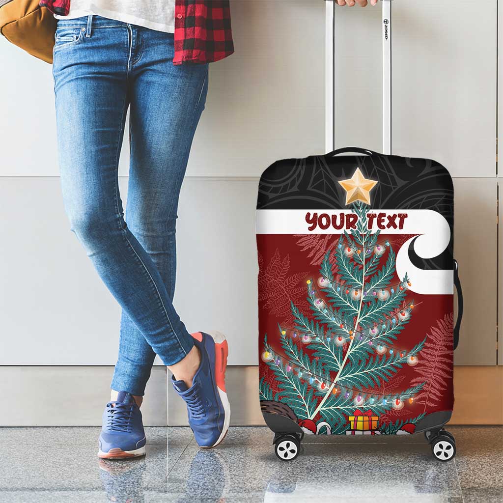 Personalised New Zealand Maori Christmas Luggage Cover Xmas Fern Mix Kowhawhai LT7 - Polynesian Pride