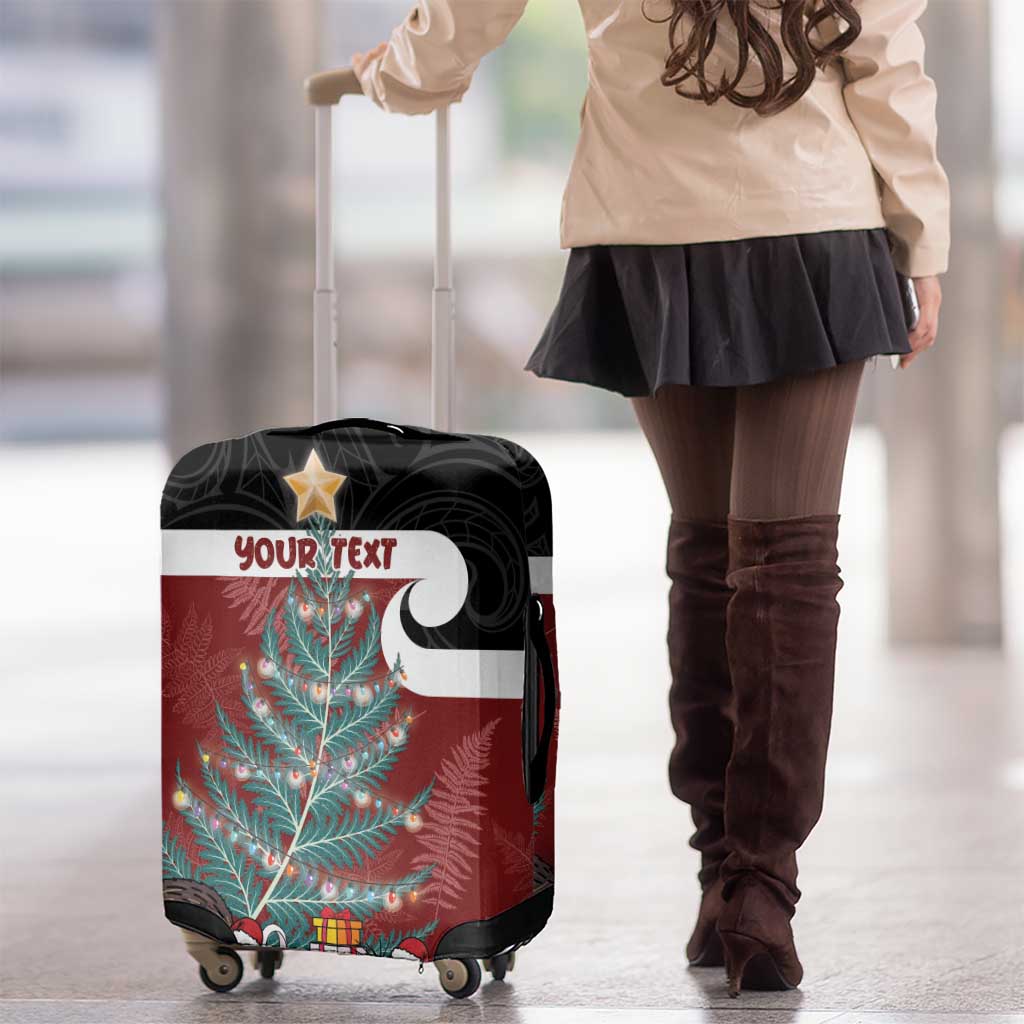 Personalised New Zealand Maori Christmas Luggage Cover Xmas Fern Mix Kowhawhai LT7 - Polynesian Pride