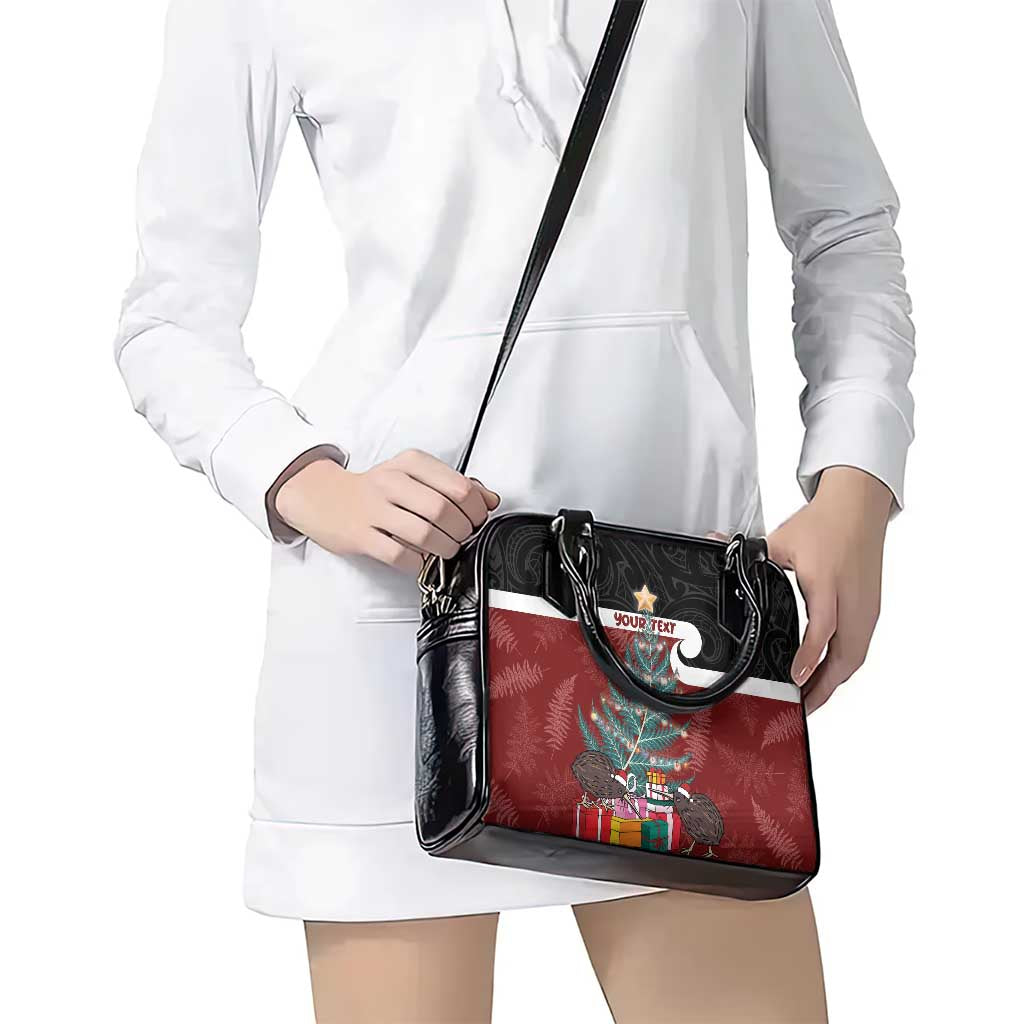 Personalised New Zealand Maori Christmas Shoulder Handbag Xmas Fern Mix Kowhawhai