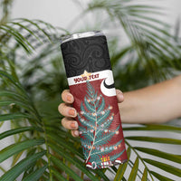 Personalised New Zealand Maori Christmas Skinny Tumbler Xmas Fern Mix Kowhawhai LT7 - Polynesian Pride